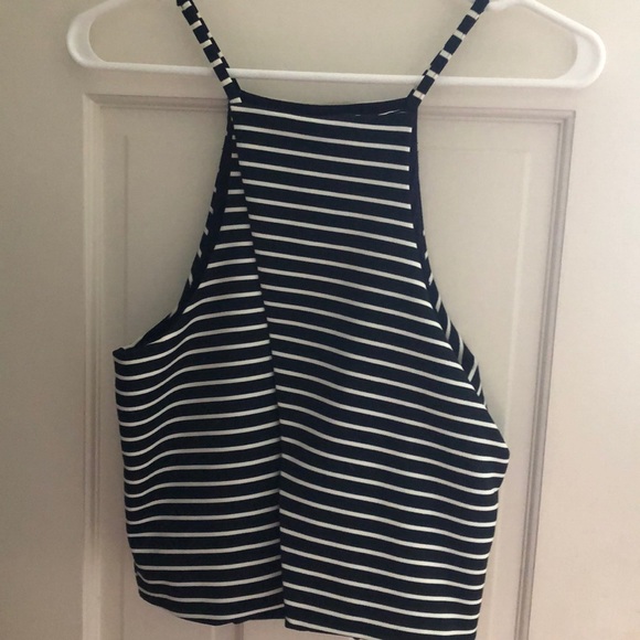 navy blue tank with white stripes - Picture 2 of 3